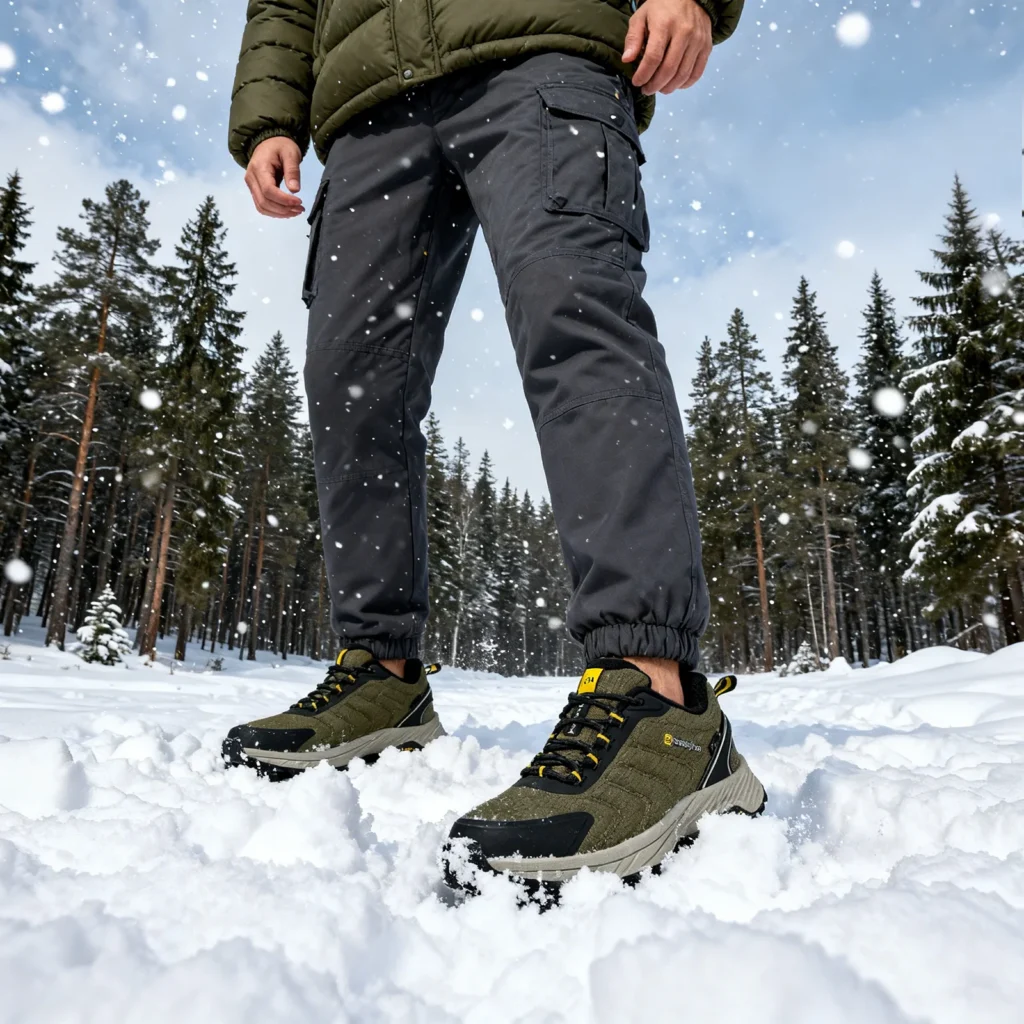 Baasploa Men Winter Shoes 2025 Non-Slip Comfortable Waterproof Hiking Outdoor Sneaker Keep Warm Light Male Walking Shoes