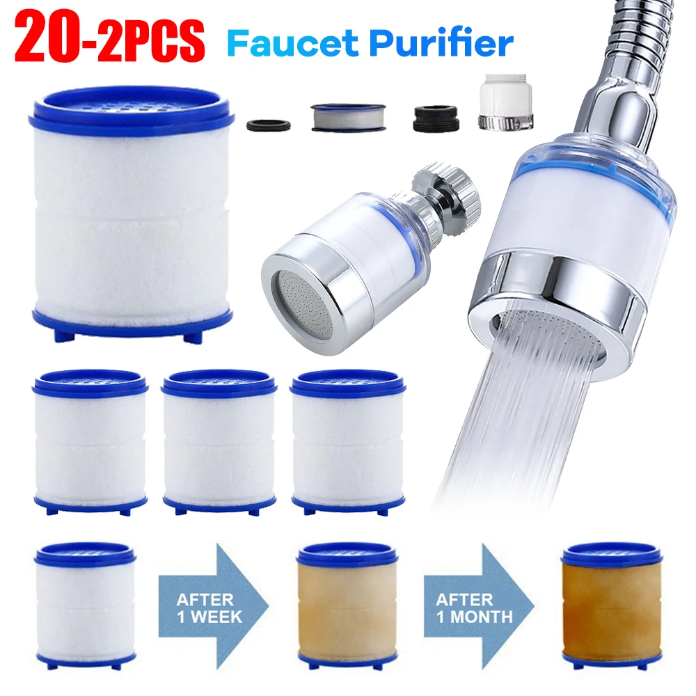 2-20PC Faucet Water Filter Element Remove Chlorine Heavy Metals Filtered Showers Head Bath Filtration Purifier Soften Hard Water