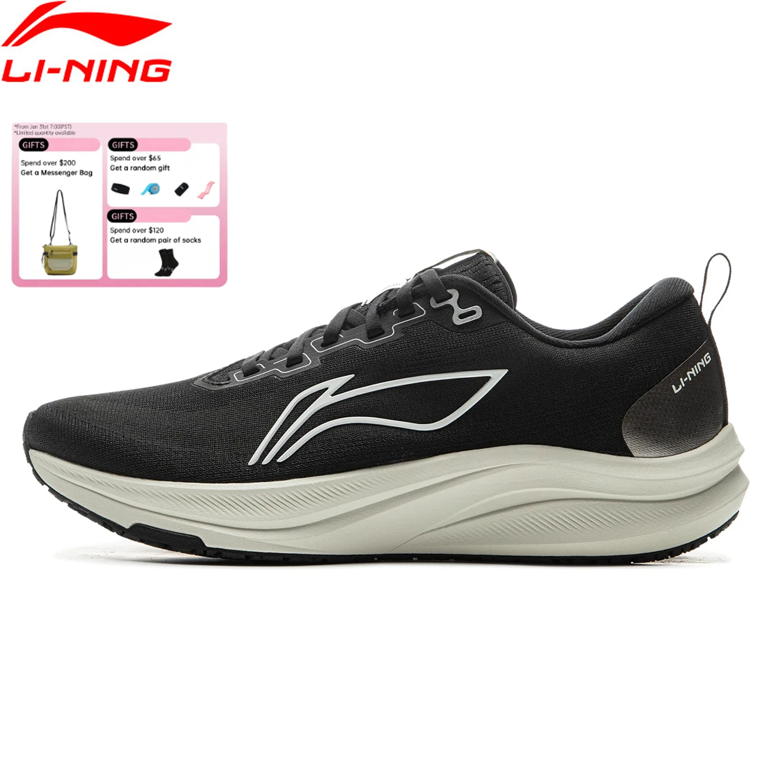 Li-Ning Men's RED HARE 8 Racing Running Shoes LIGHT FOAM ULTRA Reflective Cushion Stable Shoes LiNing Light Sneakers ARPV001